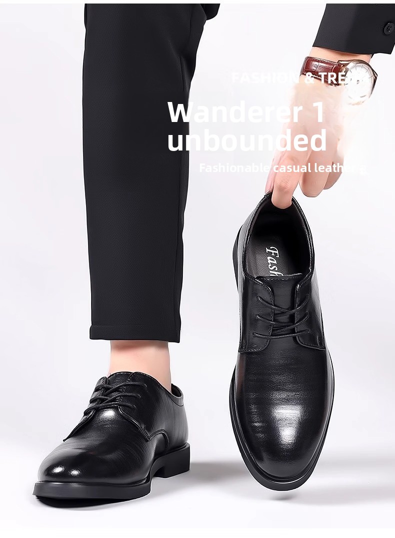 High-end Leather Business Formal 2024 New Summer Breathable Height-increasing British Style Men's Wedding Groom Shoes_vogvips.com