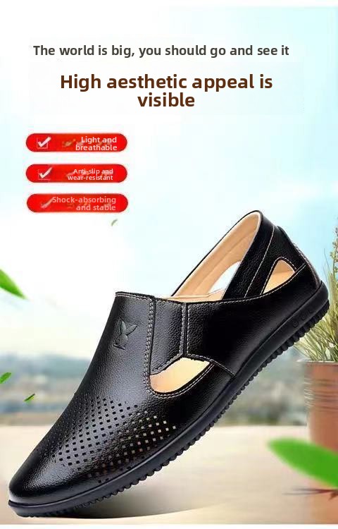 Men's Summer Breathable Deodorant Thin Outdoor Hollow Casual Sports Slip-On Mesh Shoes_vogvips.com