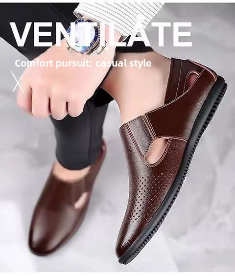 Men's Summer Breathable Deodorant Thin Outdoor Hollow Casual Sports Slip-On Mesh Shoes_vogvips.com
