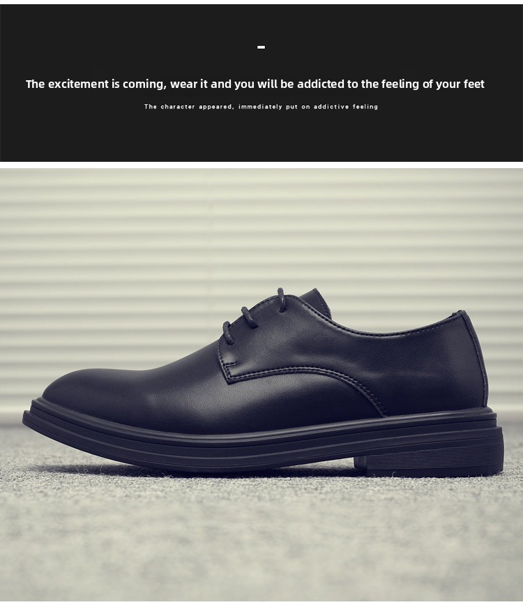 Genuine Leather Business Formal Large Size Men's Summer Breathable Black Height Increasing British Style Groom Wedding_vogvips.com