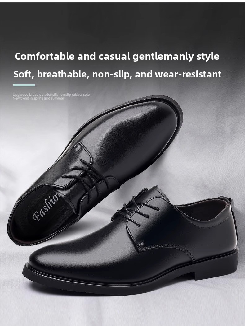 High-end Leather Business Formal 2024 New Summer Breathable Height-increasing British Style Men's Wedding Groom Shoes_vogvips.com