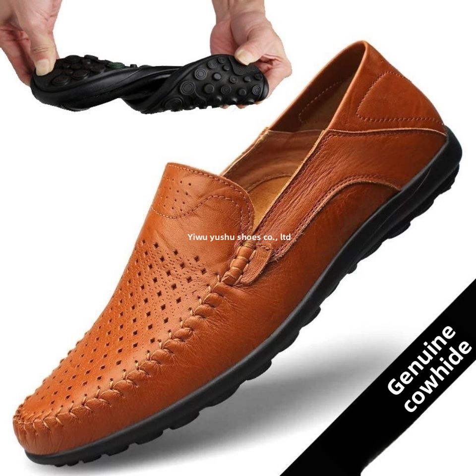 Loafers 2026 New Summer Business Men's Leather Korean Style Trendy Soft Sole Casual Shoes Fashionable_vogvips.com