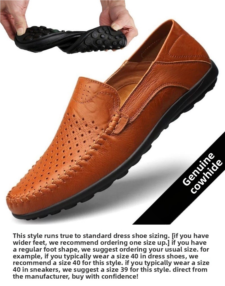 Loafers 2026 New Summer Business Men's Leather Korean Style Trendy Soft Sole Casual Shoes Fashionable_vogvips.com