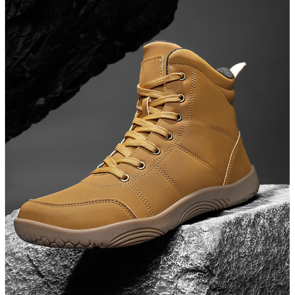 Cross-border Large Size 48 Leather High-top Outdoor Casual Shoes Couples, Toe, Suitable For Wide Feet, Hiking Shoes,_vogvips.com