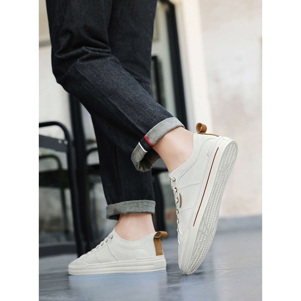 New Men's White Sneakers Cross-border E-commerce, Trendy Versatile Sports Casual Shoes For Men_vogvips.com