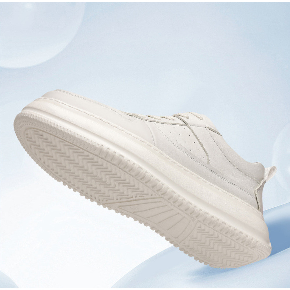Top Layer Cowhide Spring New Casual Genuine Leather Breathable Trendy Thick Sole Fashion White Men's Shoes_vogvips.com