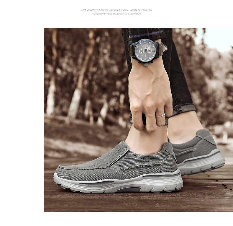Plus-size Cross-border Men's Canvas Slip-on Loafers, Lightweight Casual For Foreign Trade, Wholesale Comfortable Shoes_vogvips.com
