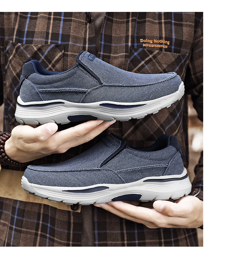 Plus-size Cross-border Men's Canvas Slip-on Loafers, Lightweight Casual For Foreign Trade, Wholesale Comfortable Shoes_vogvips.com