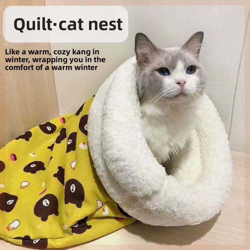 Bestseller Katzen-Warmbett mit Bohrvorrichtung, Winter-Hundeschlafsack, Haustierbedarf, Pet Magic House_voghion.com