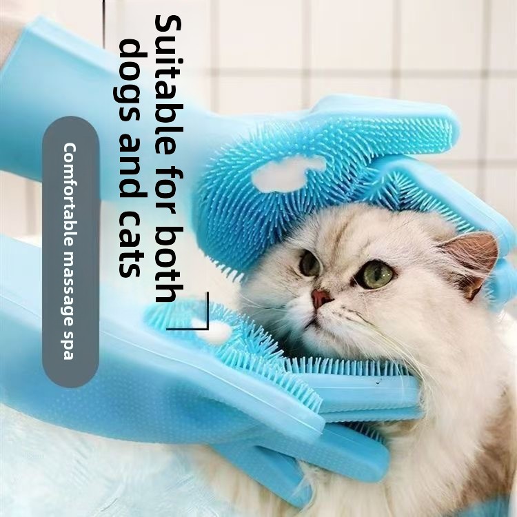 Bestseller Pet Silicone Gloves Cat Dog Bath Massage Hair Removal Artifact Multifunctional Household Cleaning Brush Pet Magic House_voghion.com