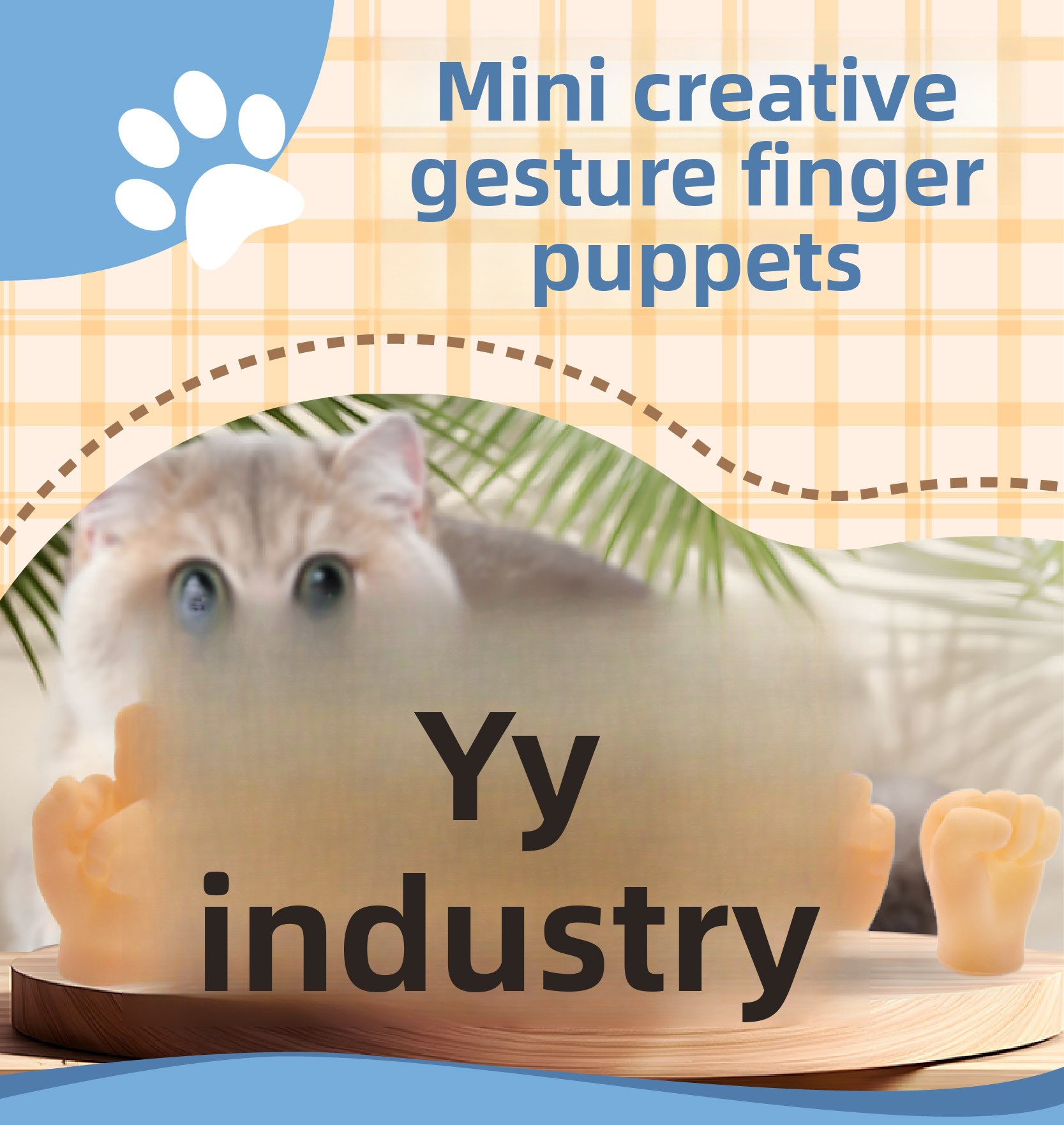 Bestseller Internet-Promi Interaktive Massage Katze im gleichen Stil Neckende Mini Kreative Geste Kleiner Finger Plastik Haustier Zauberhaus_voghion.com