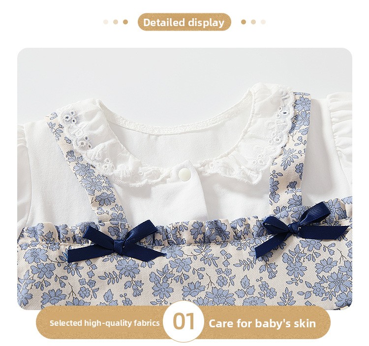Baby Strampler Und Mütze Set Aus Baumwolle Mit Blumenmuster_voghion.com