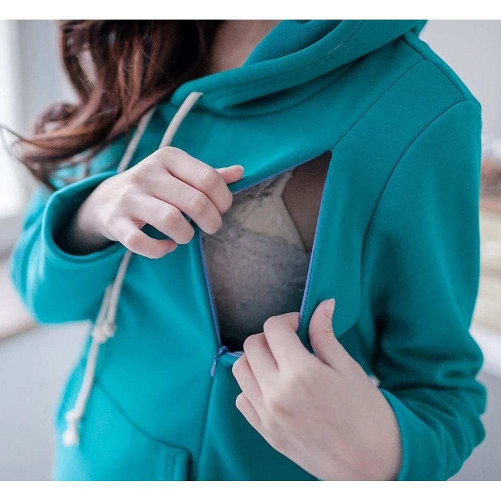 Umstands-sweatshirt Mit Fleecefutter Für Damen Stillen Winter_voghion.com