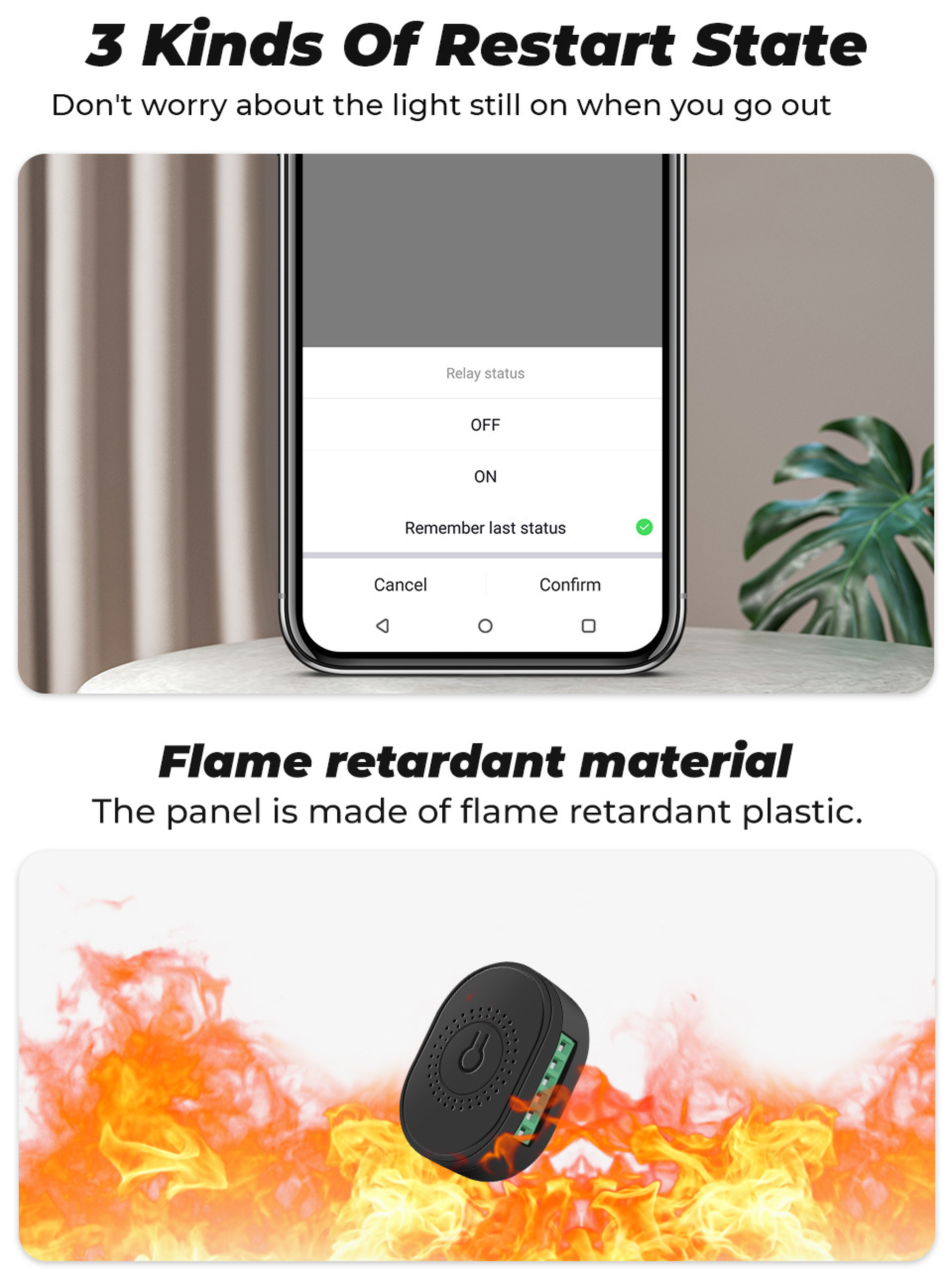 Tuya Home WiFi 433 Wireless Dark Box Switch Light Remote APP Smart Control_voghion.com
