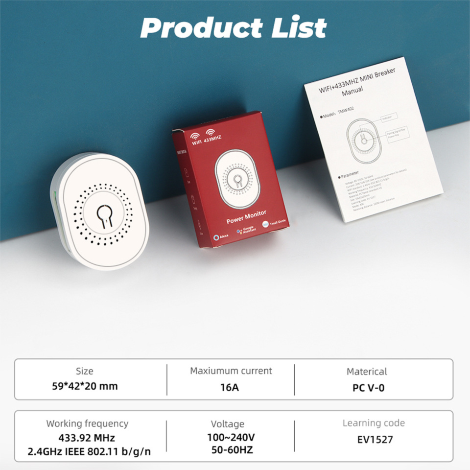Tuya Home WiFi 433 Wireless Dark Box Switch Light Remote APP Smart Control_voghion.com