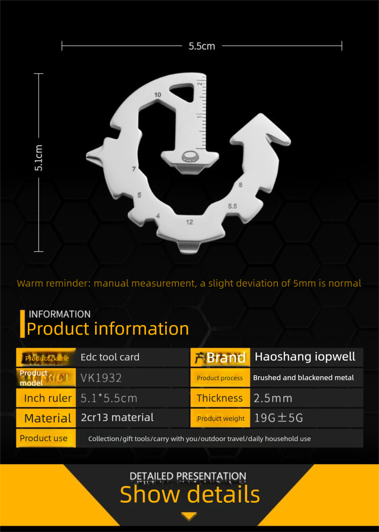 Gift New EDC Outdoor Multi-Use Screwdriver Bit Household Portable Multi-Function Tool Card_voghion.com