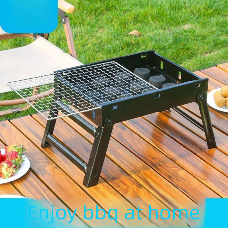 Outdoor Portable Folding Stainless Steel Household Small Charcoal Grill For Picnic Camping Barbecue_voghion.com