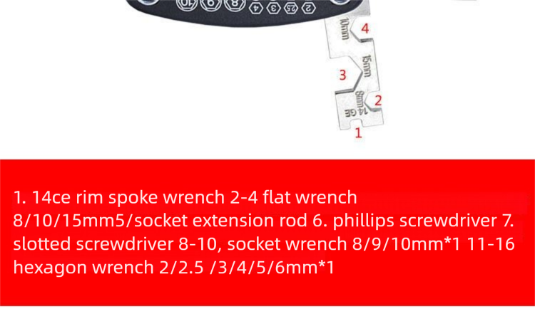 Fahrradwerkzeug-Set, Reifenpumpen-Reparaturschlüssel-Set, Mountainbike-Kombinationswerkzeug_voghion.com