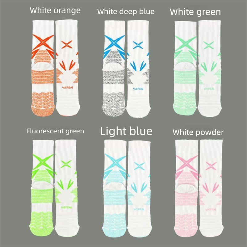 Professionele basketbalsokken met handdoekzool, hoge sportsokken voor heren, elite herensokken, middelhoge sokken, lange hardloopsokken voor dames_voghion.com