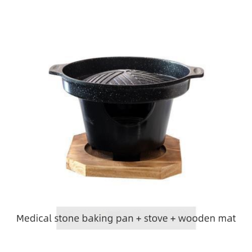 Korean Style Single-Serving Mini Japanese BBQ Smokeless Non-Stick Pan Grill Plate Small Hot Pot Set_voghion.com