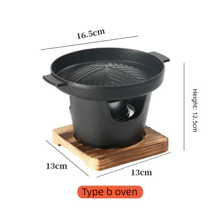 Korean Style Single-Serving Mini Japanese BBQ Smokeless Non-Stick Pan Grill Plate Small Hot Pot Set_voghion.com
