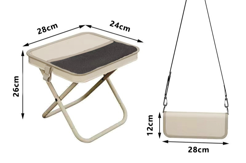 Silla de exterior, bolso cruzado, estuche para lápices, taburete portátil sencillo para acampar, mochila deportiva, silla plegable_voghion.com