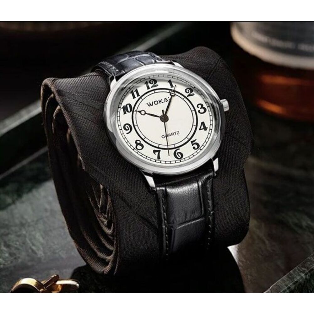 Wokai Men's Quartz Watch With Classic Simple Design And Large Dial_voghion.com