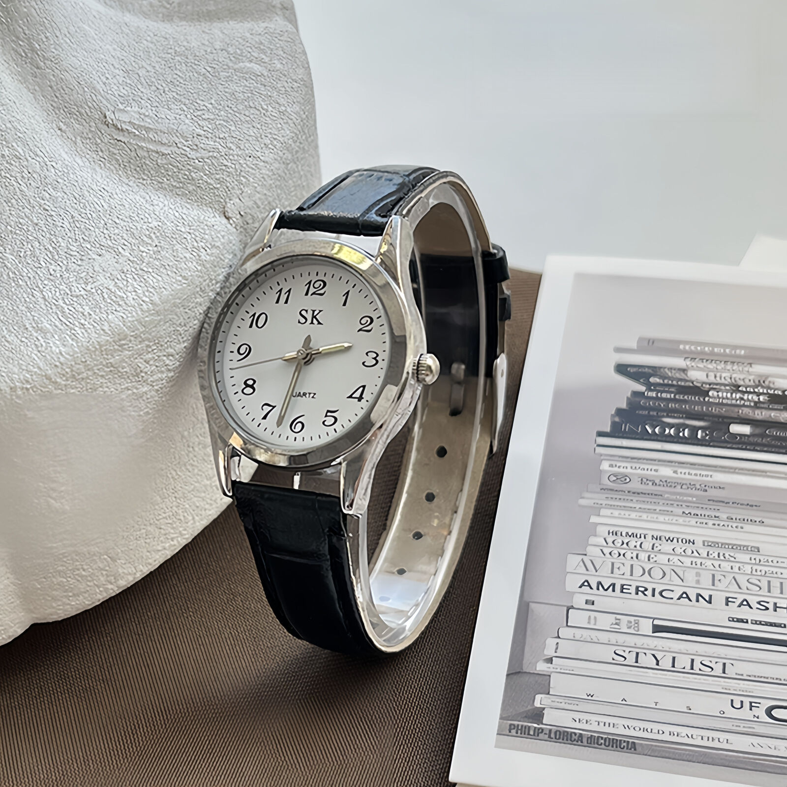 Exam-specific Round Watch, Simple Niche Retro Digital Analog Quartz Watch For Middle And High School Students_voghion.com