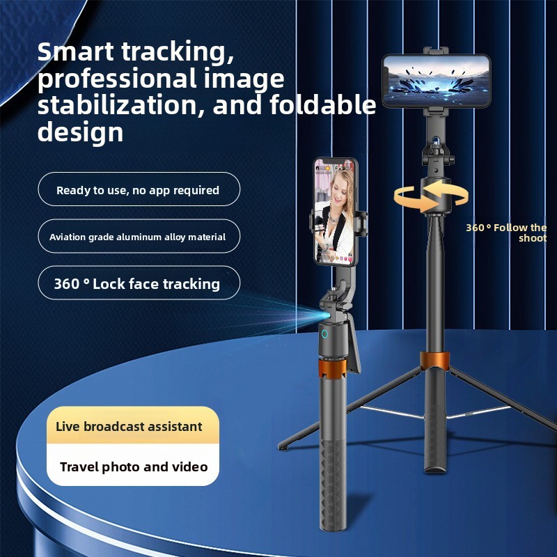 ng2510227 Ng2510227 New AI Smart Face Tracking Gimbal Bluetooth Selfie Stick Four-Axis Stabilizer Retractable Fill Light Portable_voghion.com