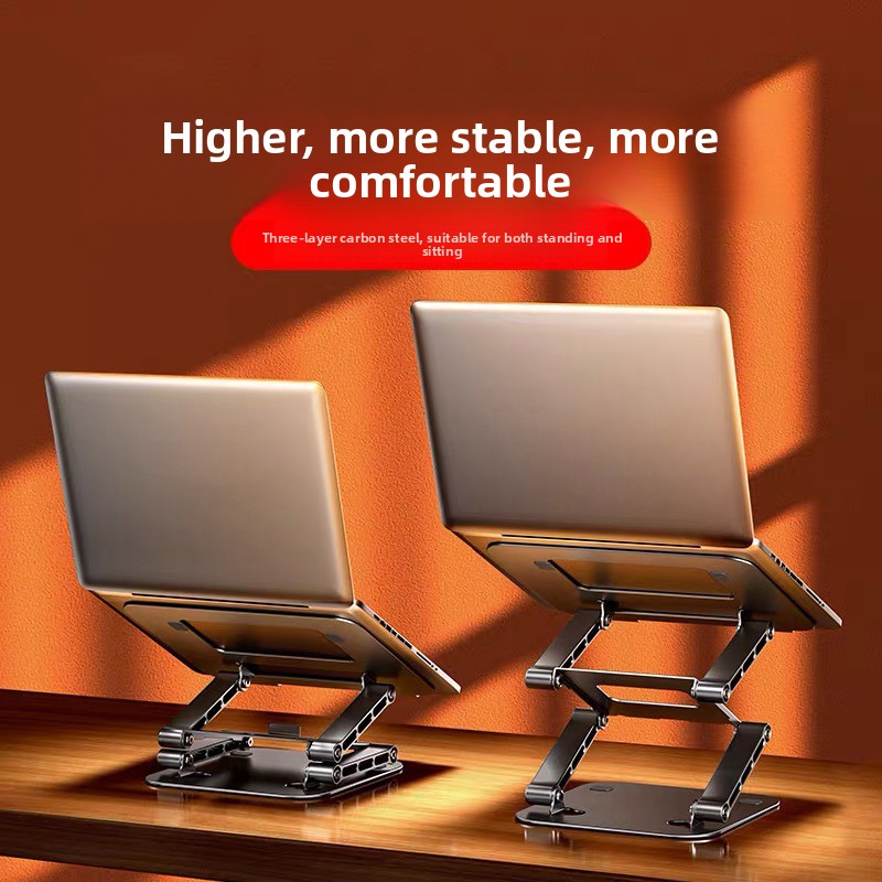 ng2510227 Geeigneter dreilagiger Laptop-Tischständer aus Kohlenstoffstahl mit verstellbarer Höhe_voghion.com
