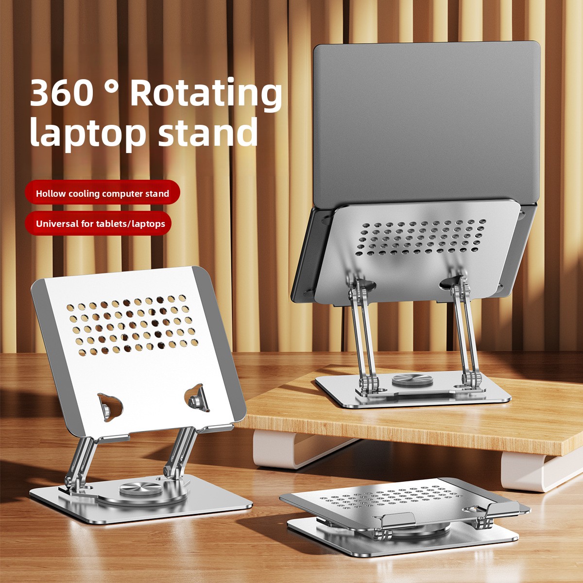 ng2510227 Ng2510227 Ganzmetall-Laptopständer, drehbar, zusammenklappbar, höhenverstellbar, für mehr Platz im Online-Unterricht und beim Lernen_voghion.com