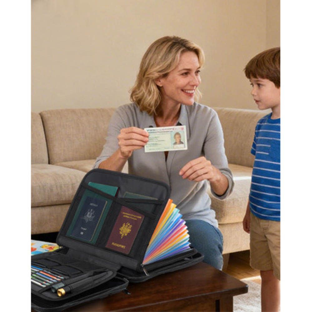 Document Box With Combination Lock, Hard-Shell Fireproof Organizer For Legal Documents, Laptop, Valuables & Important Papers,_voghion.com