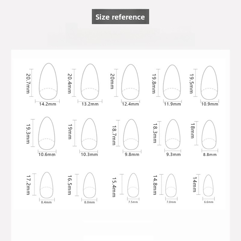 Short Almond False Nails With Flower Design 30 Piece Set_voghion.com
