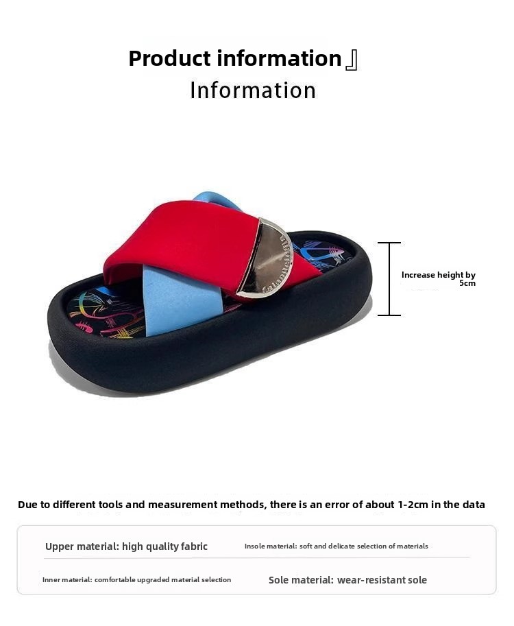 Women's Thick Sole Sandals Height Increasing Casual Platform Slides_voghion.com
