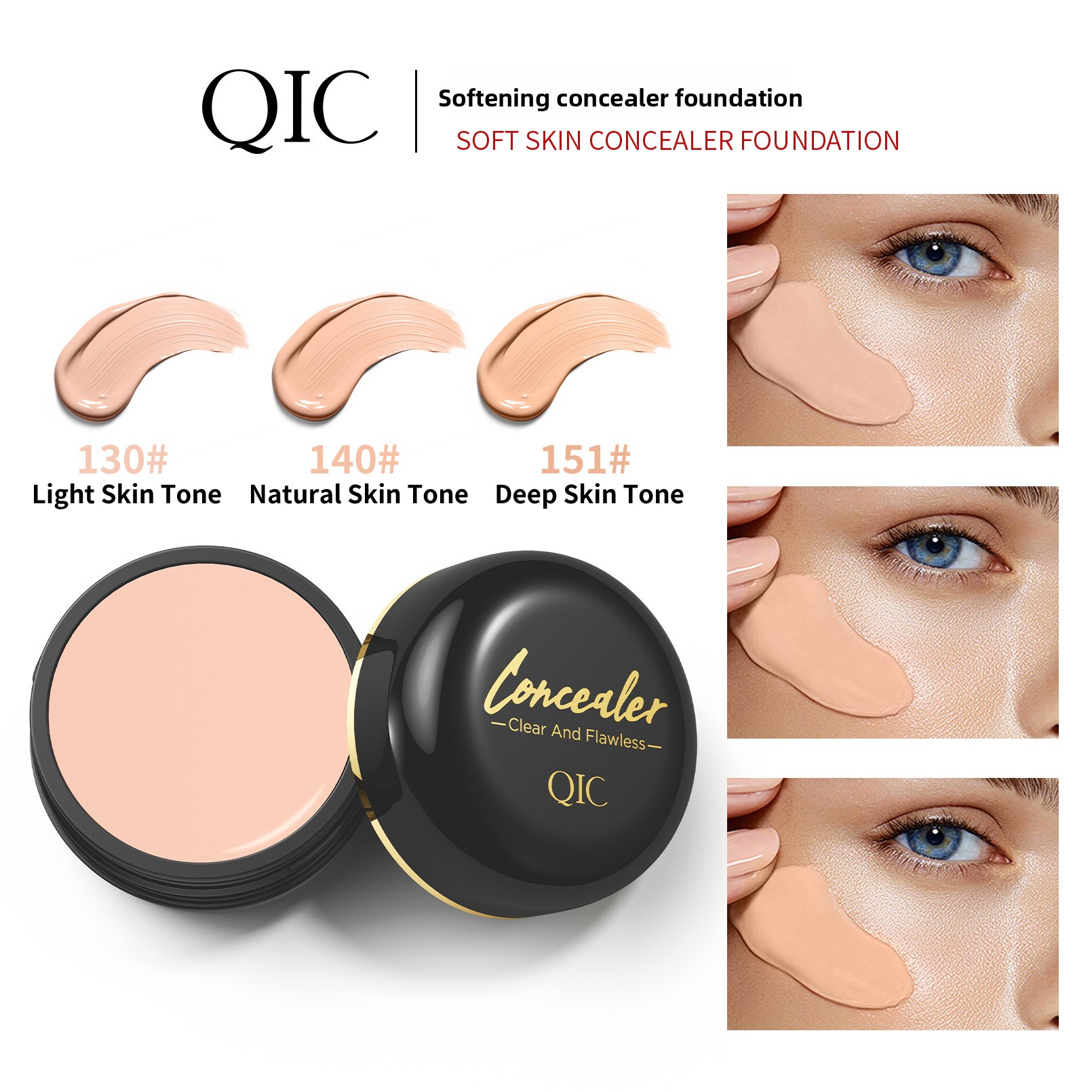 QIC Tattoo Cover Dark Circles Marks Freckles Brightening Waterproof Facial Acne Concealer_voghion.com