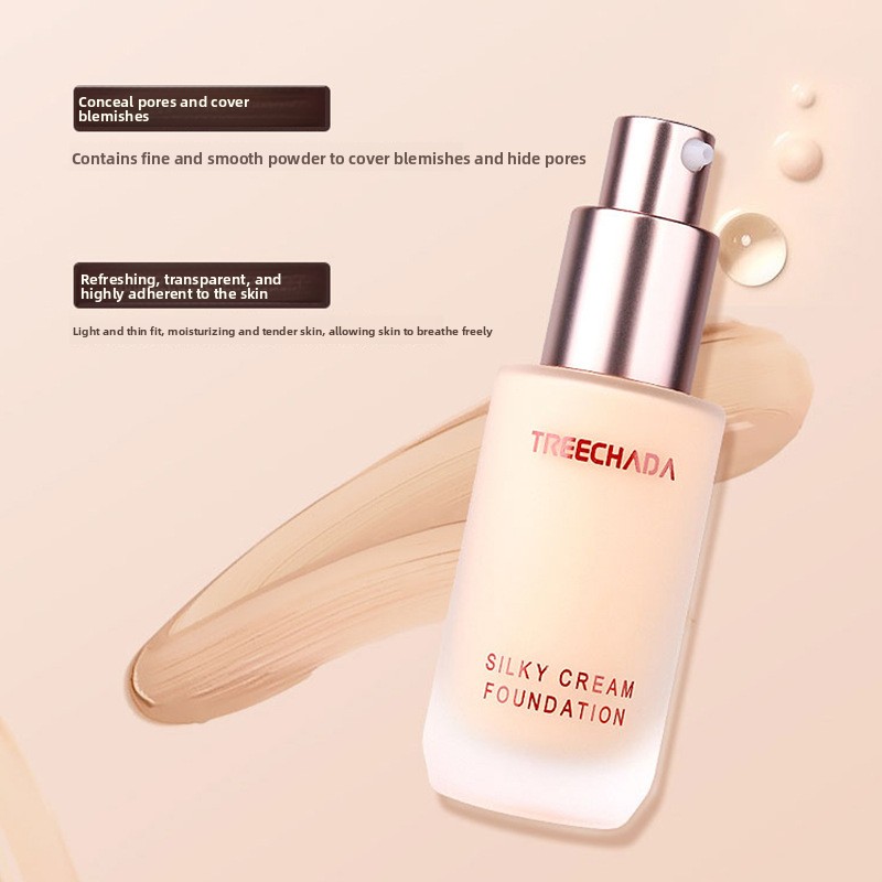 TREECHADA New Silky Skin Nourishing Foundation Concealer Clear Natural Hydrating_voghion.com