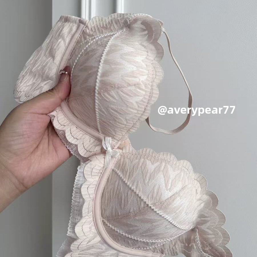 Sutiã estilo francês Pure Desire com renda sexy para mulheres com seios pequenos, modelo push-up, sem aro, com modelagem lateral e efeito anti-flacidez._voghion.com