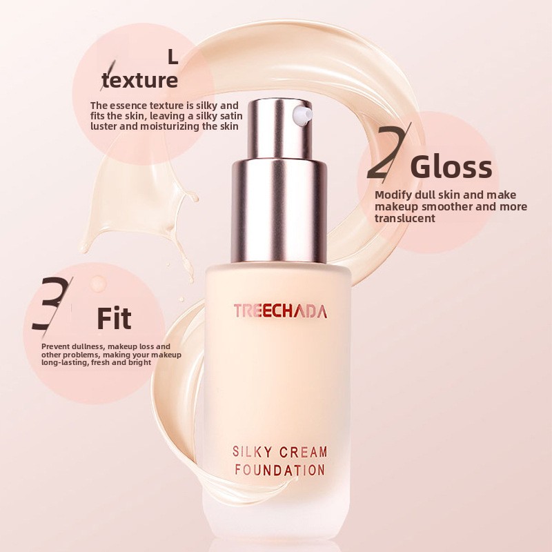 TREECHADA New Silky Skin Nourishing Foundation Concealer Clear Natural Hydrating_voghion.com
