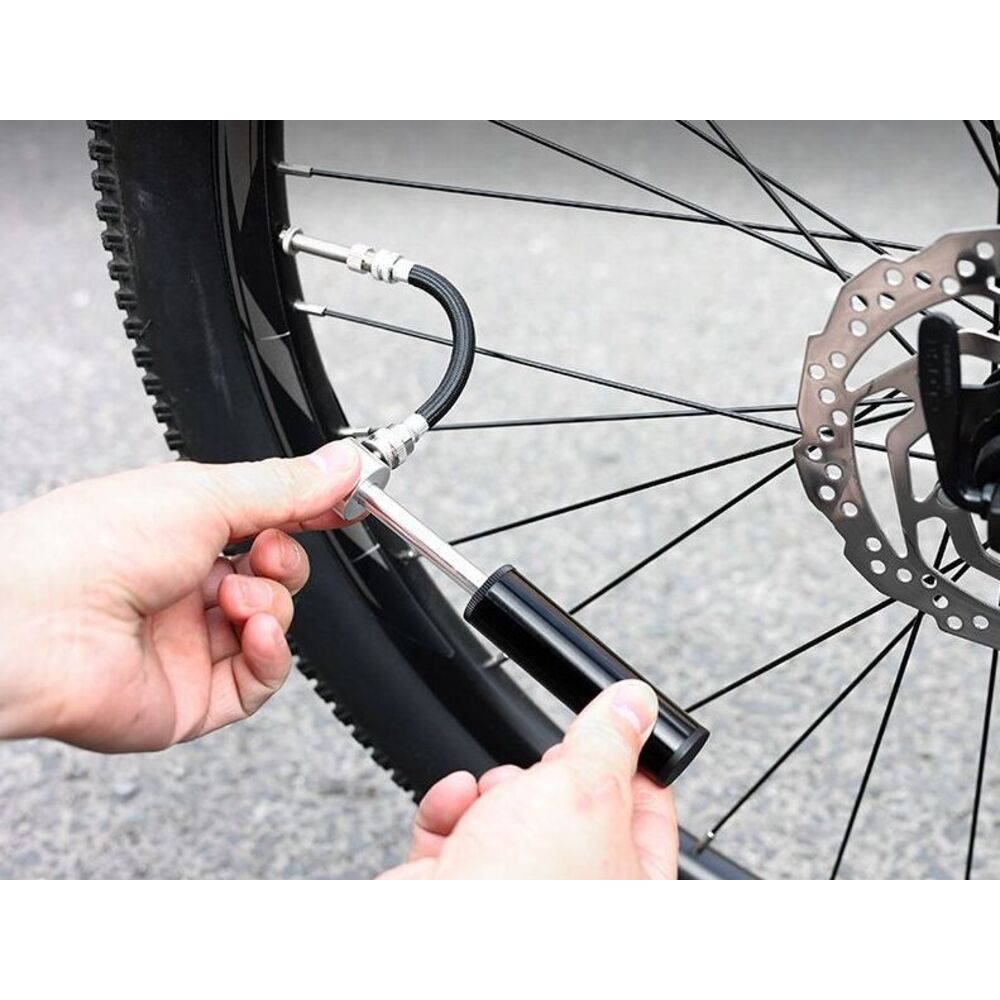 Bicycle Pocket-sized Aluminum Alloy Mini Air Pump, Ultra-small, Universal Both Schrader And Presta Valves, Portable For_voghion.com