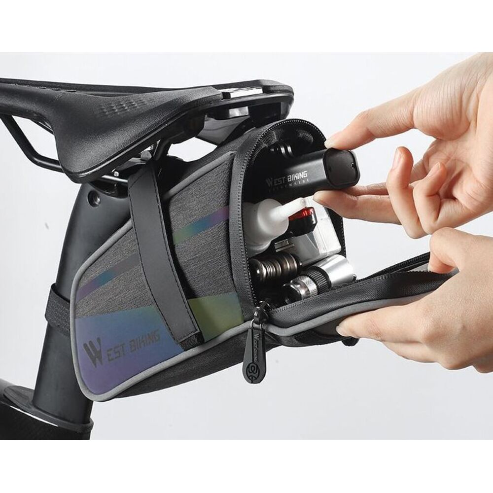 Bolsa traseira de grande capacidade para selim de bicicleta West Rider, ideal para ciclismo de estrada e mountain bike._voghion.com