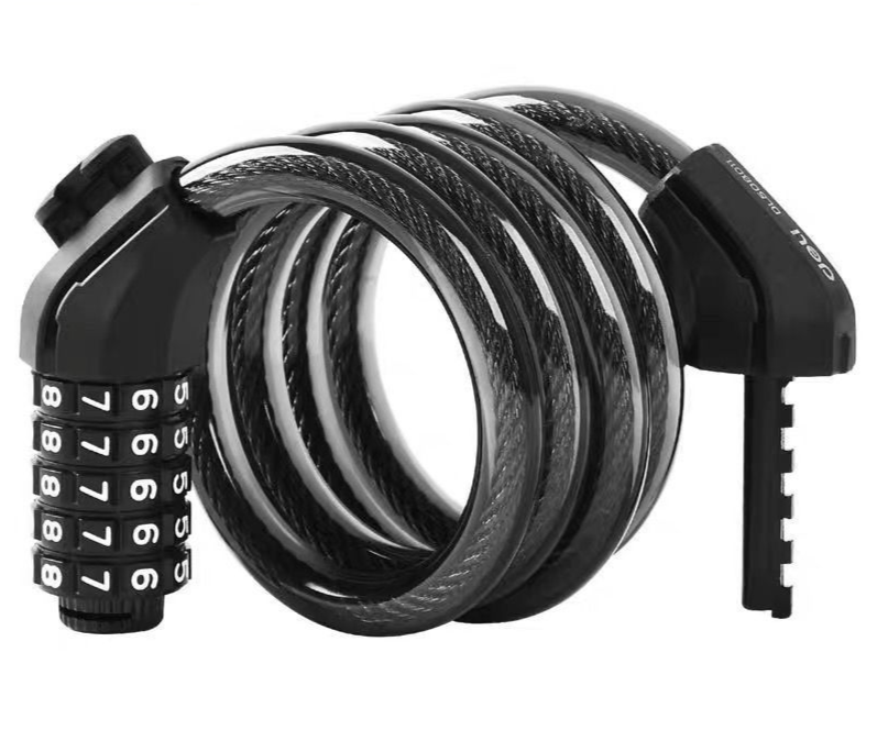 Chaîne en acier Deli pour vélo, moto, scooter électrique, antivol à code, cadenas en forme de U_voghion.com