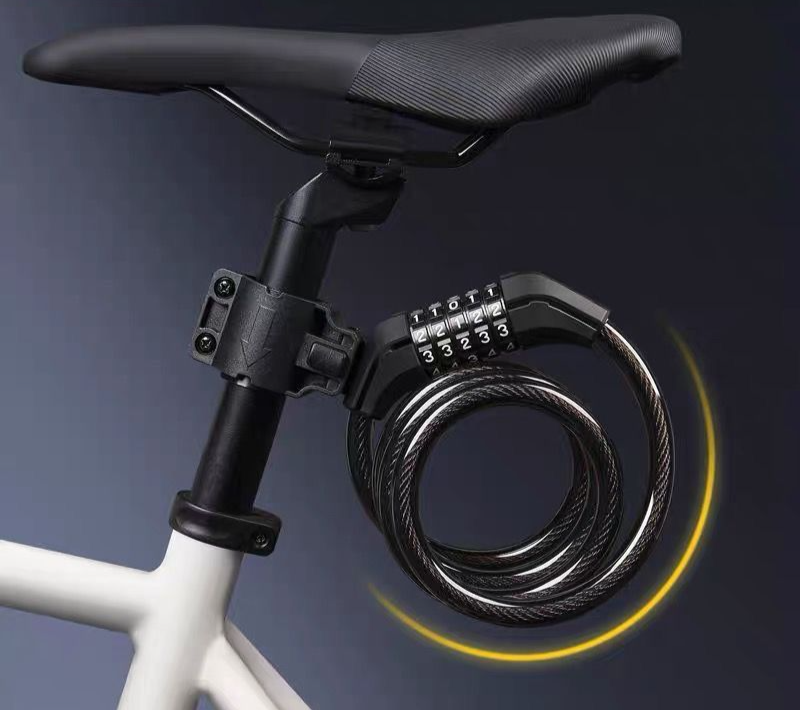 Chaîne en acier Deli pour vélo, moto, scooter électrique, antivol à code, cadenas en forme de U_voghion.com