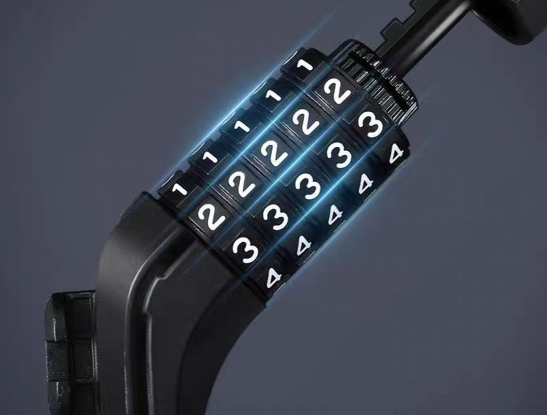 Chaîne en acier Deli pour vélo, moto, scooter électrique, antivol à code, cadenas en forme de U_voghion.com