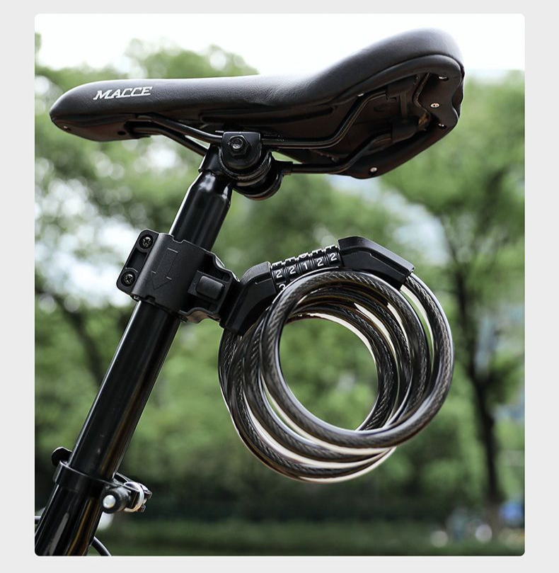 Antivol vélo câble acier avec code pour moto et scooter_voghion.com