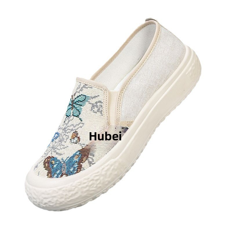 Old Beijing Cloth Summer New Women's Flat Canvas Casual Fashion Student High Heel Soft Sole Ethnic Style Shoes_voghion.com