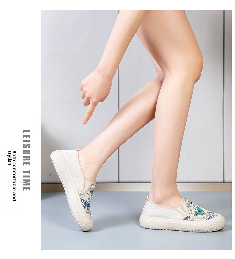 Old Beijing Cloth Summer New Women's Flat Canvas Casual Fashion Student High Heel Soft Sole Ethnic Style Shoes_voghion.com