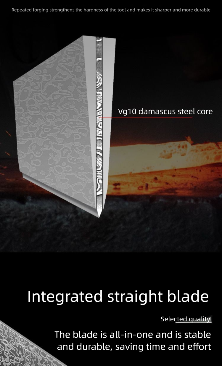 TEZHU Damast VG10 Stahl Multifunktions-Küchenmesser für Haushalt und Küche, zum Schneiden und Fleischschneiden_voghion.com