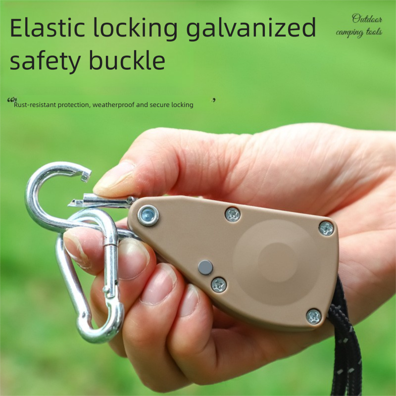 Windproof Tent Rope Pulley Adjuster With Reflective Hook For Camping_voghion.com