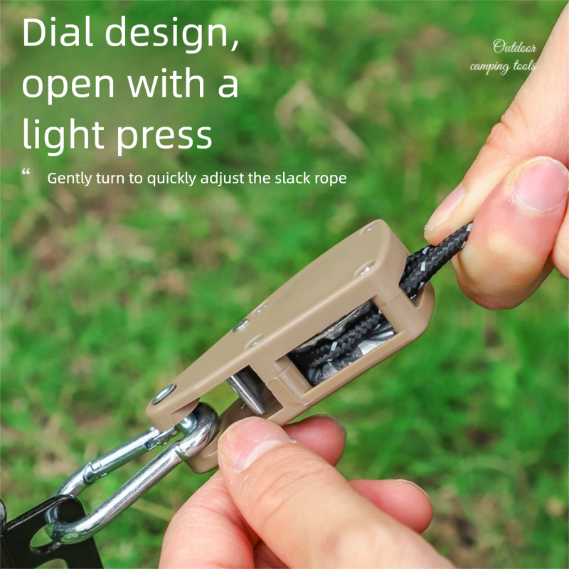 Windproof Tent Rope Pulley Adjuster With Reflective Hook For Camping_voghion.com