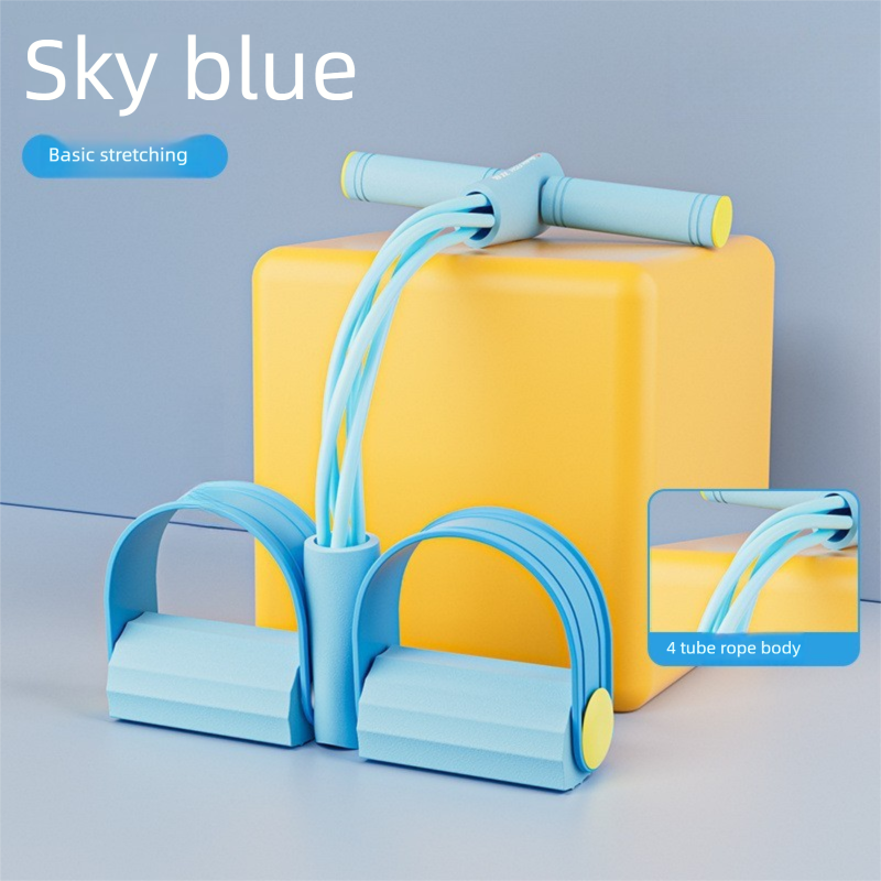 Pedal Band Home Yoga Leg Four-Tube Elastic Full Body Stretch Resistance Rope Sit-Up Aid_voghion.com